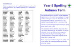 Year 5 Spelling Autumn Term - Rossett Acre Primary School