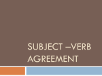 Subject-Verb Agreement Ppt File