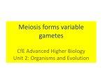 Advanced Higher Biology Unit 2 * Organisms and Evolution 2bii