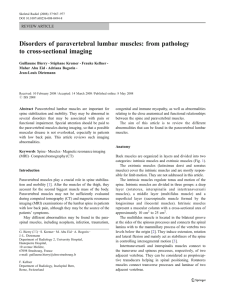 Disorders of paravertebral lumbar muscles