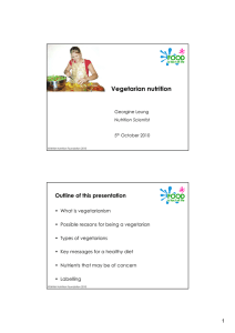 Vegetarian nutrition - Food a fact of life