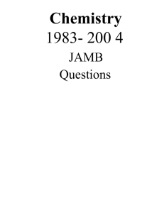 Chemistry JAMB Past Questions