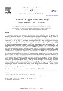 The Statistical Upper Mantle Assemblage, Earth