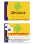 Android Programming: Widget Event Handling