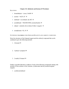 Chapter 18: Aldehydes and Ketones II Worksheet