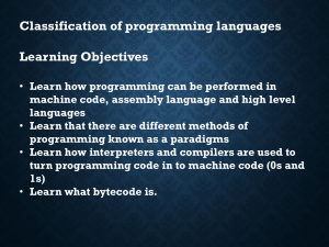 Classification of Program Languages