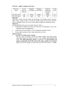 ELE3103 Applied Analogue Electronics