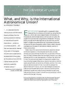 What, and Why, is the International Astronomical Union?