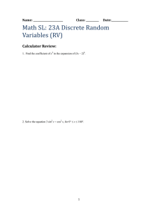 23A Discrete Random Variables