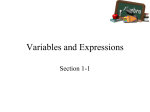 Variables and Expressions - peacock