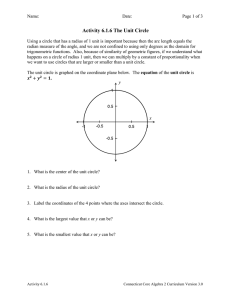 Activity 6.1.6 The Unit Circle