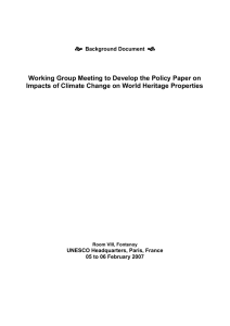 Background Document - UNESCO World Heritage Centre