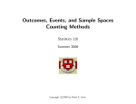Outcomes, Events, and Sample Spaces Counting