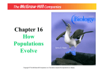 Chapter 16 How Populations Evolve