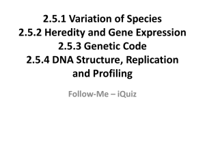 2.5.1 Variation of Species 2.5.2 Heredity and Gene