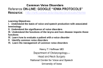 Common Voice Disorders - Iowa Head and Neck Protocols