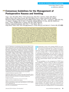 Consensus guidelines for the management of postoperative nausea