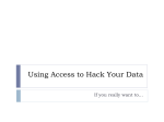 Using Access to Hack Your Data