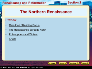 The Northern Renaissance Renaissance and Reformation