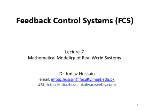 Lecture-7: Modeling of Real World Systems