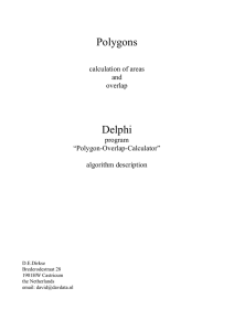 Polygons calculation of areas and overlap Delphi program “Polygon