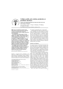 Cellular profile and cytokine production at prosthetic interfaces