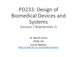 PD233: Design of Biomedical Devices and Systems
