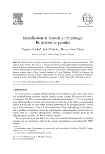 Identification in forensic anthropology: Its relation to genetics