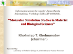 Molecular Simulation Studies in Material and Biological Sciences