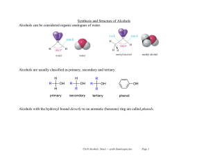 Synthesis and Structure of Alcohols