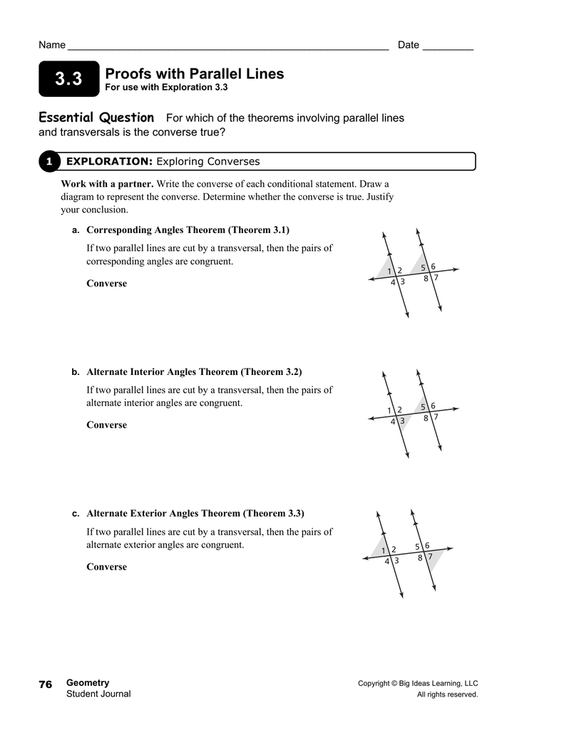 Proofs With Parallel Lines
