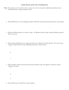 Charles Darwin and the Tree of Life Questions