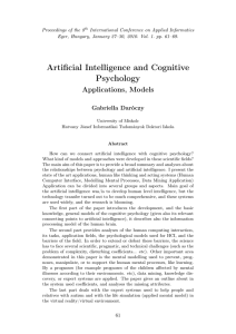 Artificial Intelligence and Cognitive Psychology