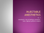 Injectable Anesthetics