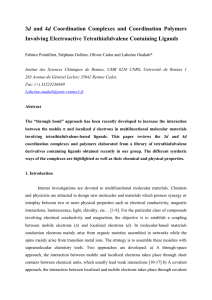 Coordination Complexes Involving Electroactive