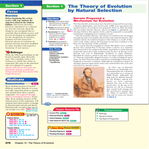 Section 1 The Theory of Evolution by Natural Selection