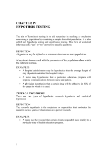 Hypothesis Testing