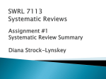 SWRL 7113 Systematic Reviews