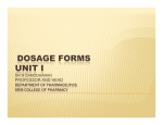 TYPES OF DOSAGE FORMS