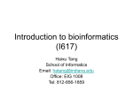 Introduction to bioinformatics I617