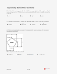 Trigonometry (Bank of Test Questions)