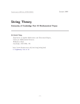 String Theory - damtp - University of Cambridge