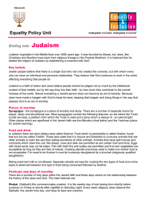 Judaism - Equality Policy Unit