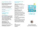 VSHJ Brochure - Victoria Society for Humanistic Judaism