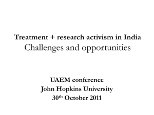 Treatment + research activism in India Challenges and opportunities
