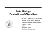 Data Mining - Evaluation of Classifiers