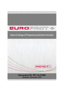 Rate of change of frequency protection function