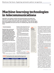Machine-learning technologies in telecommunications