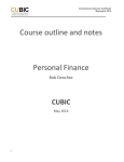 CUBIC 2016 Personal Finance Syllabus