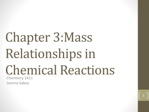 Chapter 3:Mass Relationships in Chemical Reactions